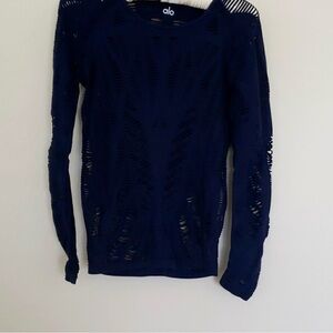 ALO Yoga Navy Long Sleeve Top